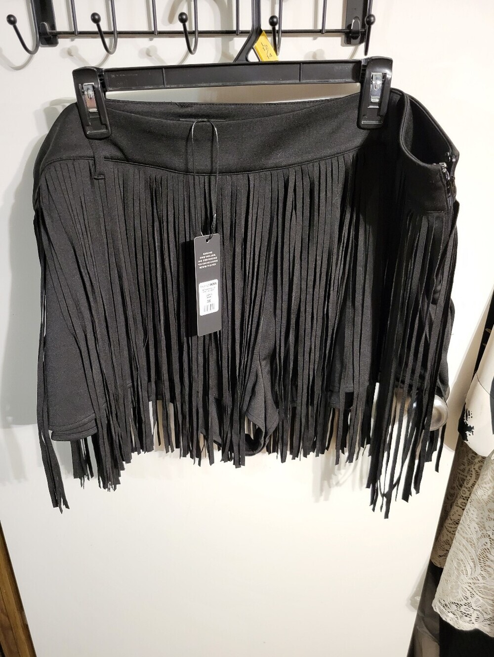 FASHION NOVA BLACK FRINGE SKORT SZ 3XL NEW